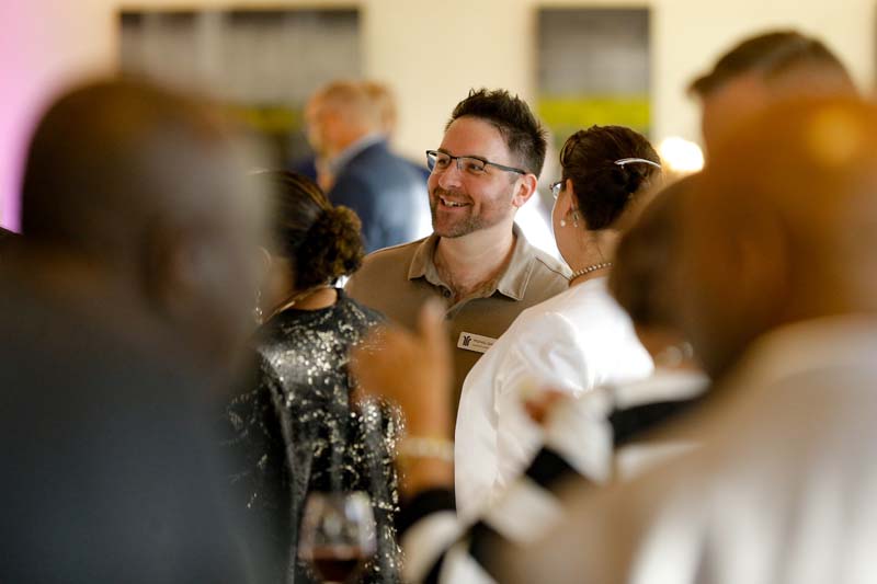 Guests enjoying the reception that followed the award ceremony