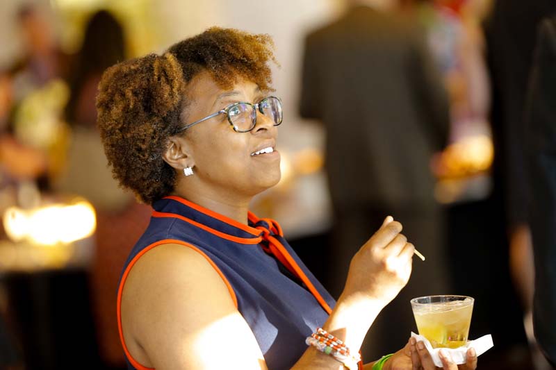 Guests enjoying the reception that followed the award ceremony