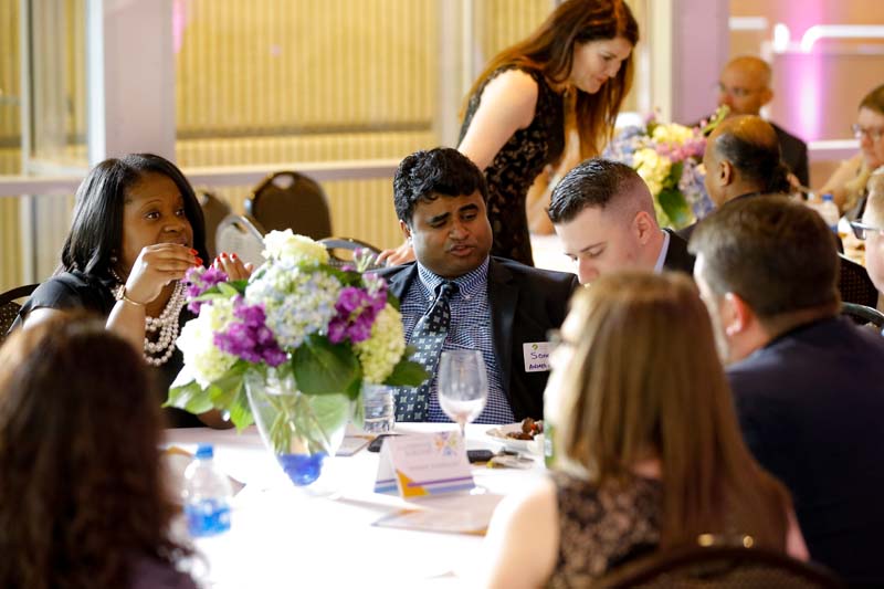 Guests enjoying the reception that followed the award ceremony