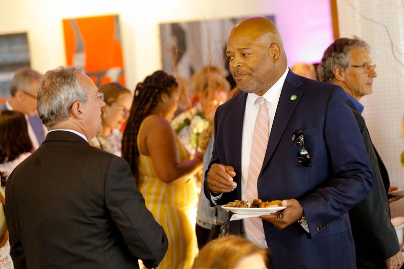 Guests enjoying the reception that followed the award ceremony