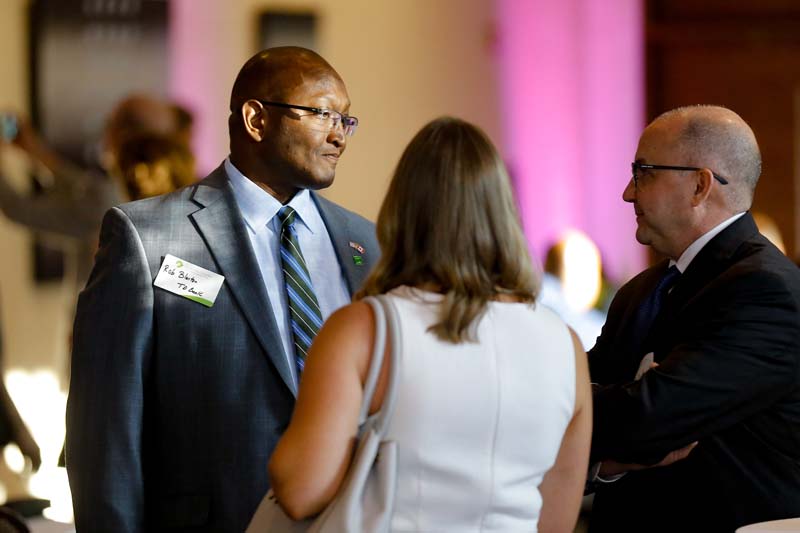 Guests enjoying the reception that followed the award ceremony