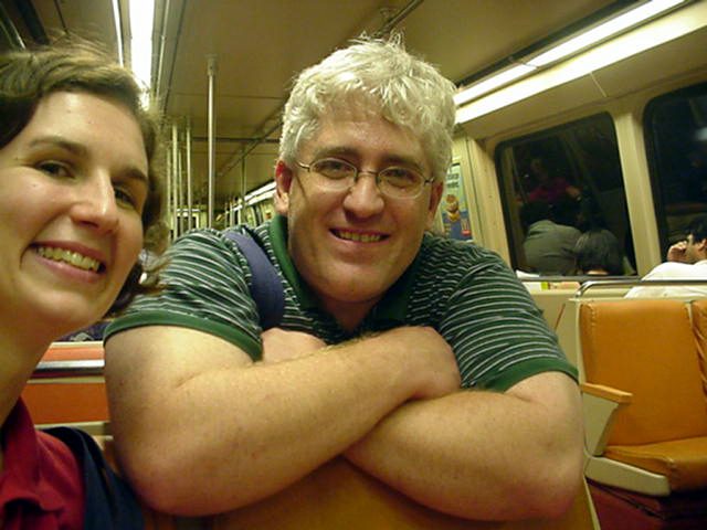 Catherine Bunch and Terry Morley on the Metro in DC