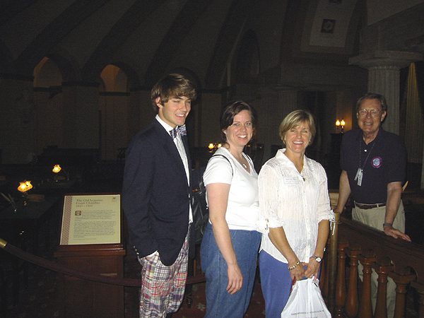 Christa Stevens and Downing Hudson in the old Supreme Court