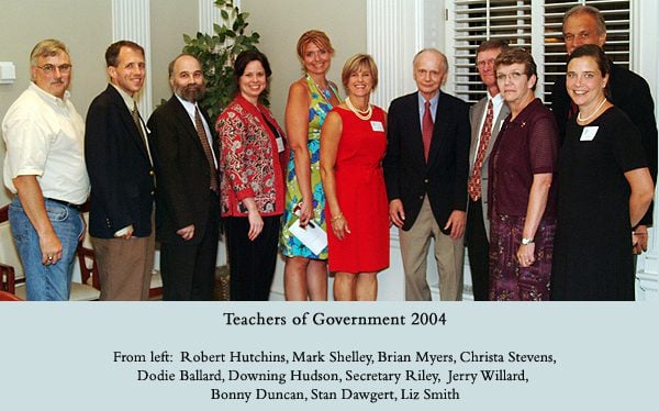 2004 Teachers of Government participants with Secretary Riley
