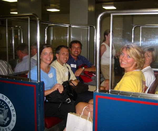 (l-r) Liz Smith, Mark Shelley, Chris Burkett, Dodie Ballard and Downing Hudson on Capitol Building train