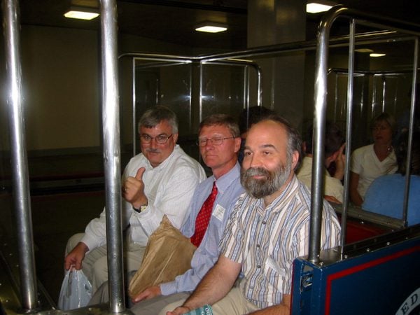 (l-r) Robert Hutchins, Jerry Willard and Brian Myers on the Capitol Building train