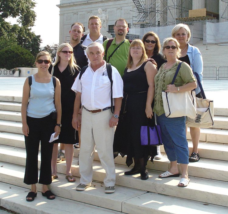 The group at Lincoln Memorial