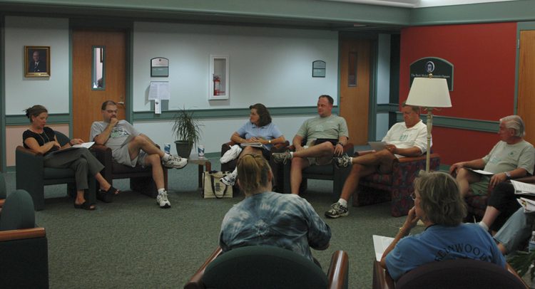 The teachers sharing lesson plans at Furman