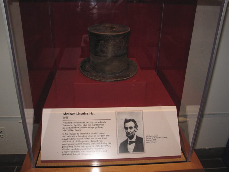 The National Museum of American History; Abraham Lincoln's top hat that was worn to Ford’s Theatre on the night of his assassination