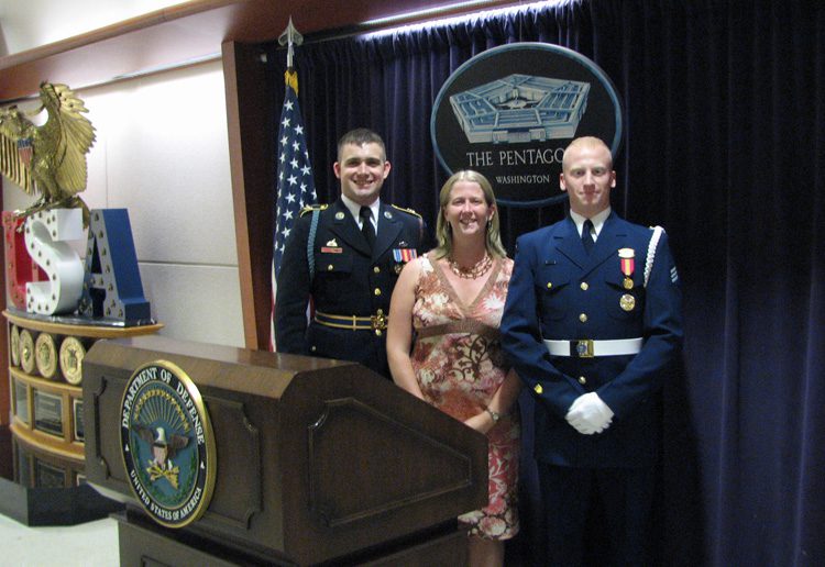 A tour of the Pentagon; Joanna Reese in the center