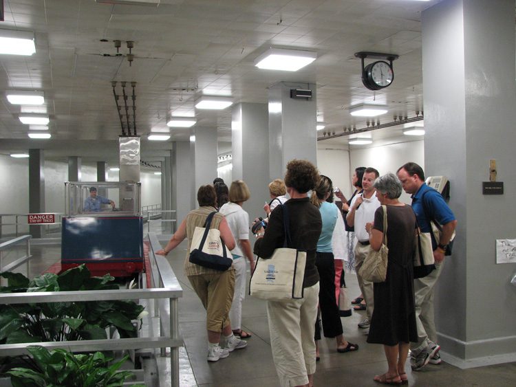 Teachers waiting for the Capitol Building train
