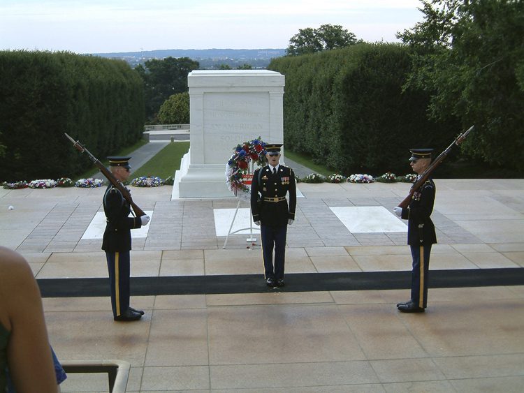 Arlington Cemetery - changing of the guard at the tomb of the unknown soldier
