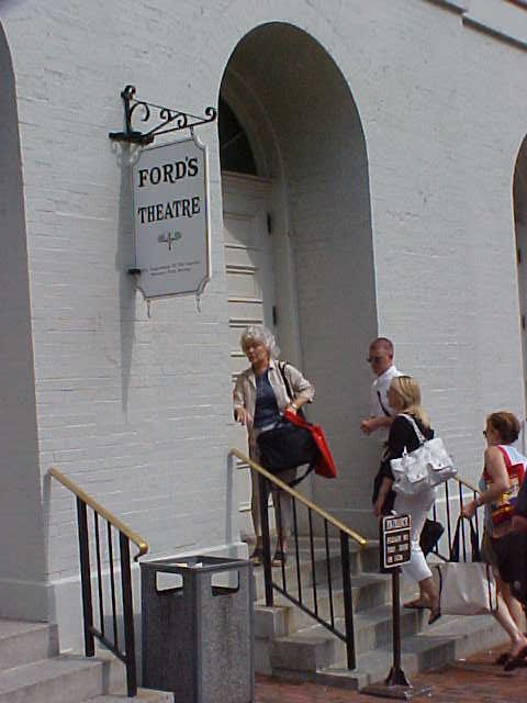 The group entering Ford's Theater led by Sandy Rinck, advisor to Secretary Riley