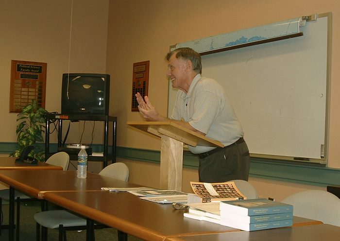 Political Science Professor Don Aiesi speaking on 