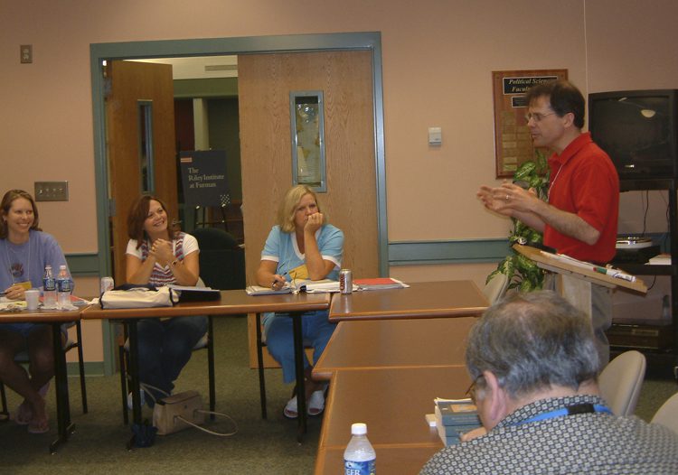 Political Science Professor Mike Bressler speaking on 