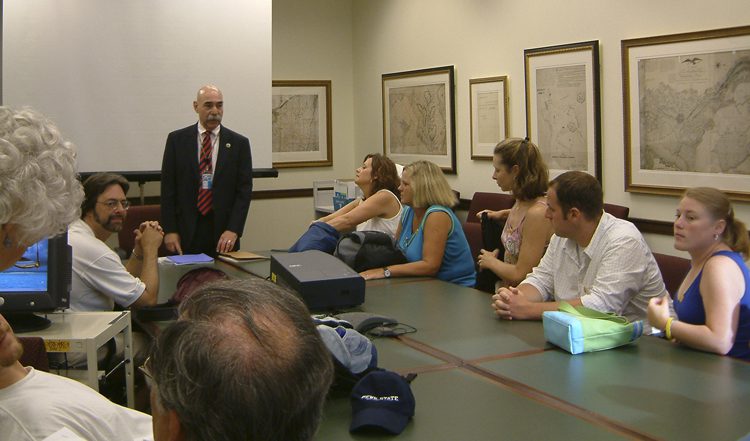 Education Specialist, Daniel Rulli, giving a workshop on the availability of information from the National Archives