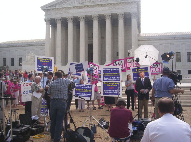 A protest outside the Supreme Court