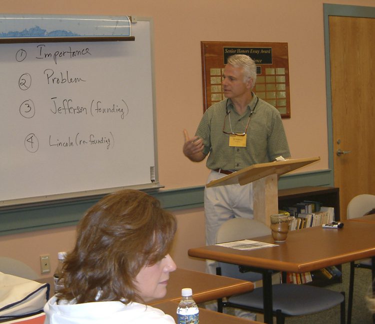 Political Science Professor Ty Tessitore speaking on 