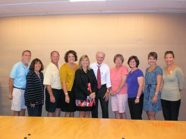 (l-r) Steve Corley, Arlaana Black, Bill Allman, Breana Amick, Pamela Barefoot, Secretary Riley, Cynthia Baggett, Kathy Howell, Laura Riley and Liz Smith