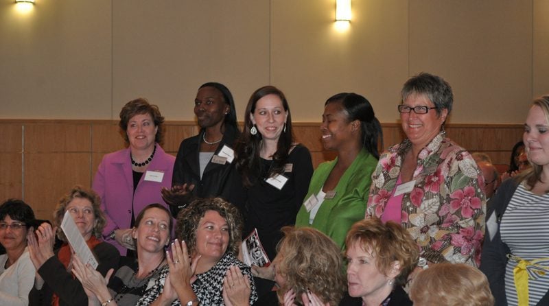 Rachel Ray (far left), Principal, Clinton Elementary School, finalist, with several Clinton teachers and administrators