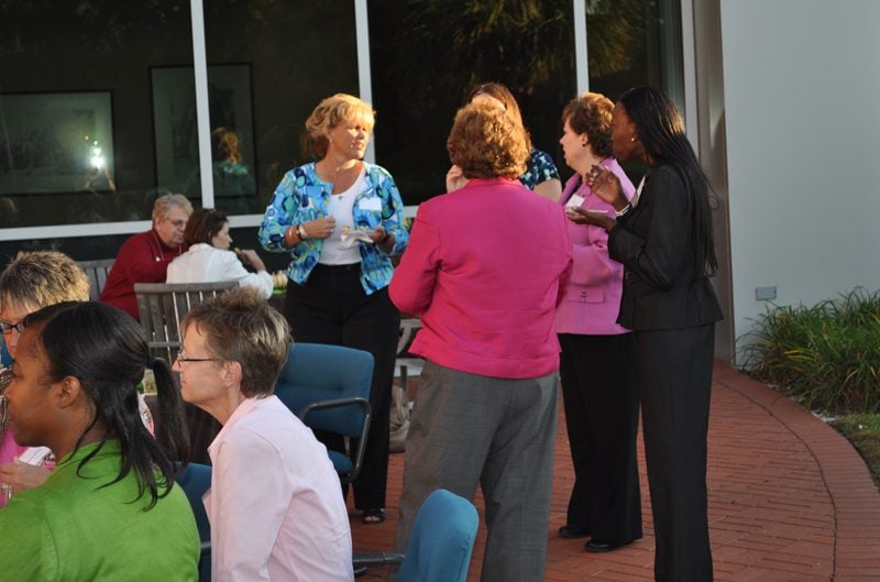 Enjoying camaraderie at the reception
