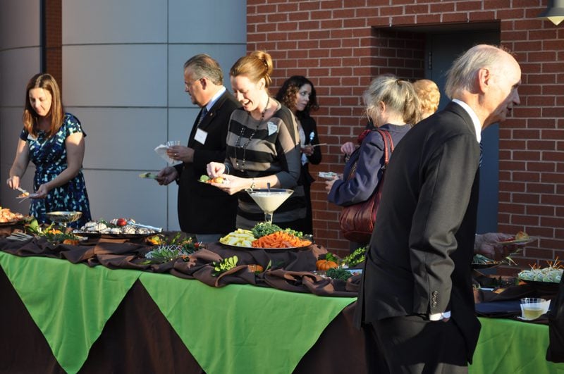 Everyone enjoying the wonderful food at the award reception