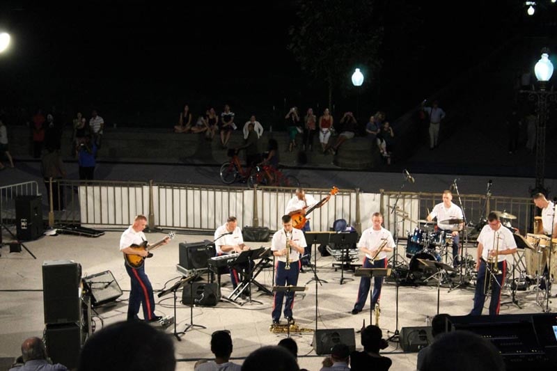 US Marine Band on west front Capitol steps