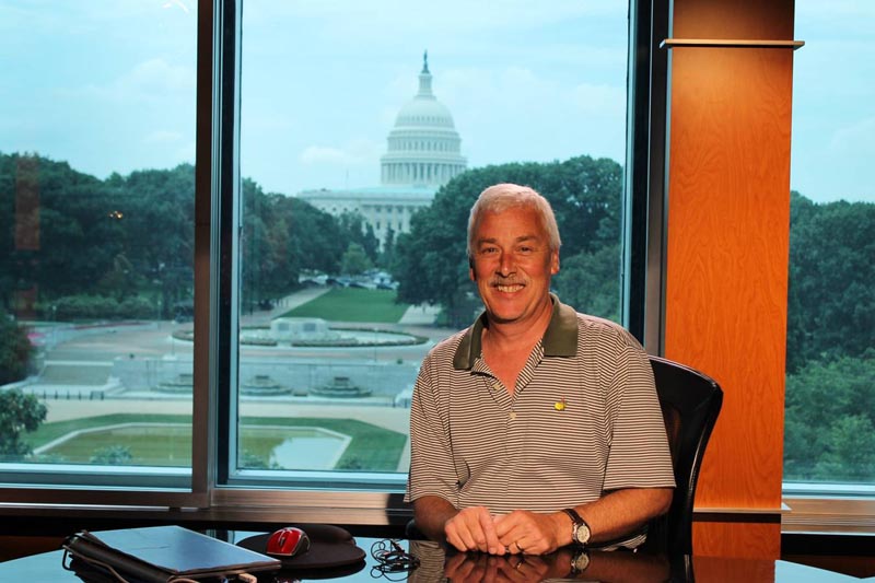 Brad Johnson at the news desk at C-Span