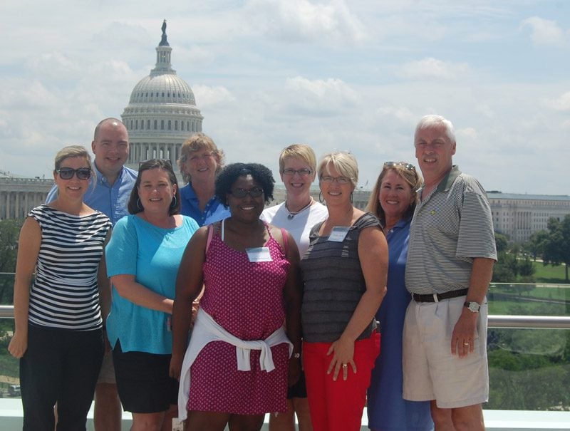 (l-r) Liz Smith, Jeff Parks, Melanie Carmichael, Lynn Rennebaum, Iesha Jefferson, Sonja Bryant, Kathy Beck, Melissa Buckner and Brad Johnson