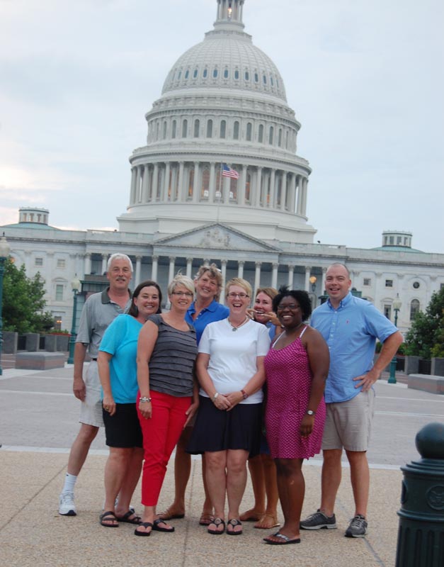 (l-r) Brad Johnson, Melanie Carmichael, Kathy Beck, Lynn Rennebaum, Sonja Bryant, Melissa Buckner, Iesha Jefferson, and Jeff Parks