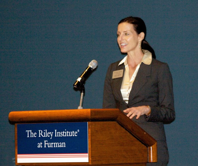 Riley Institute Associate Director Jacki Martin speaking at the luncheon