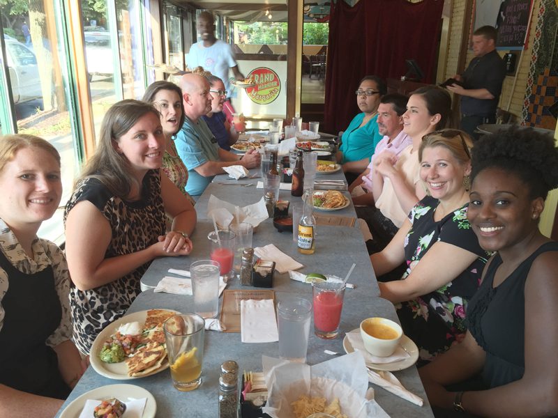 Teachers of Government dinner with Furman alums at Tortilla Coast