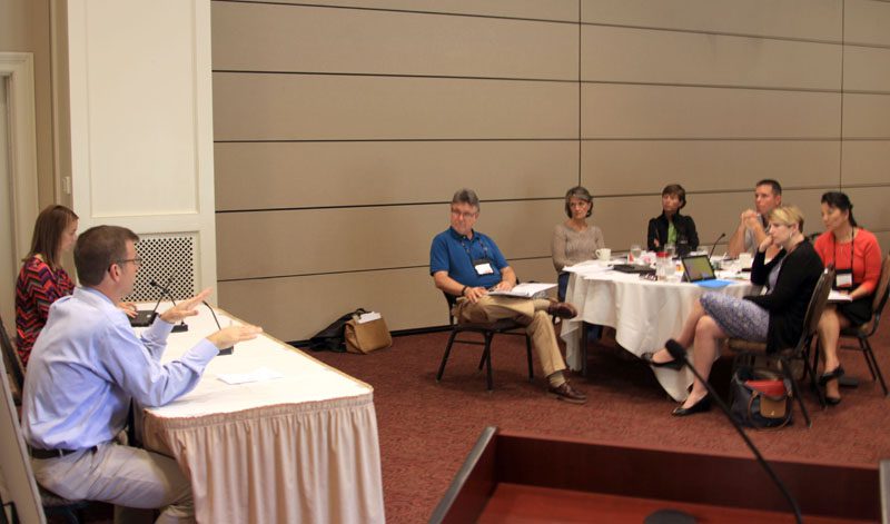 WRP Faculty Cat Stevens and Ron Fairchild address the WRP Fellows