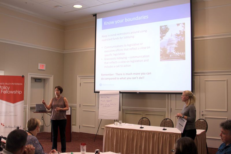 Jen Rinehart and WRP alum Michelle Rich address the WRP Fellows