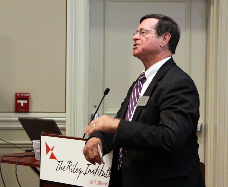Riley Institute Executive Director Don Gordon introducing SC State Superintendent of Education Molly Spearman