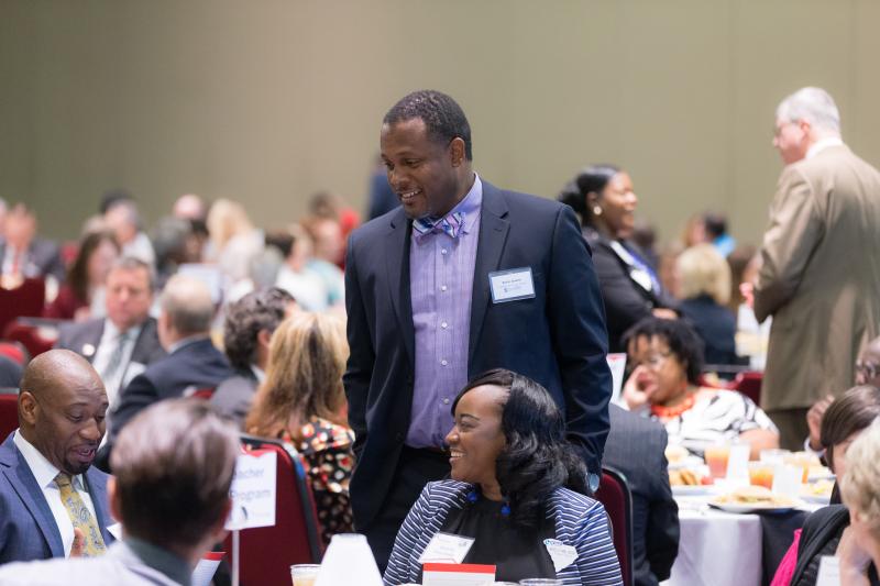 Kevin Jenkins, Calhoun County Public Schools, speaking with members of The Teacher Cadet Program
