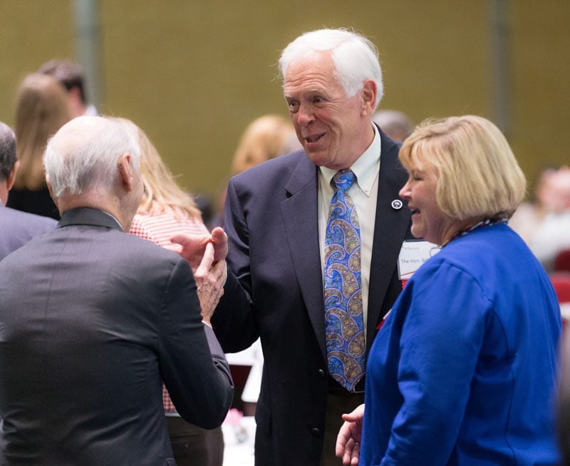 Secretary Riley speaking with SC Representative Bill Taylor, Aiken, and SC Representative Shannon Erickson, Beaufort County