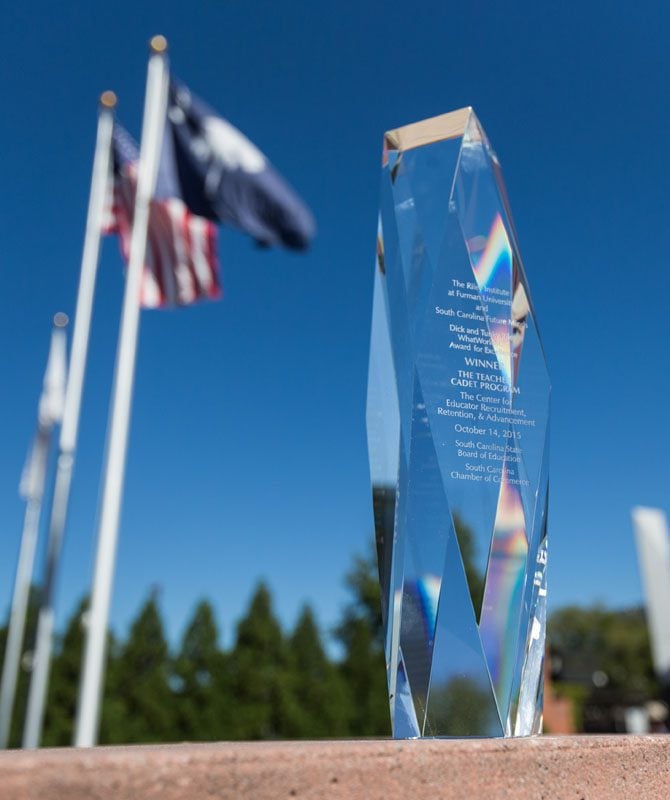 CERRA's Teacher Cadet Program wins the 2015 Dick and Tunky Riley WhatWorksSC Award For Excellence
