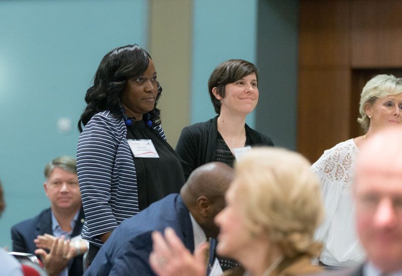 Teacher Cadet Program members being recognized during the video presentation