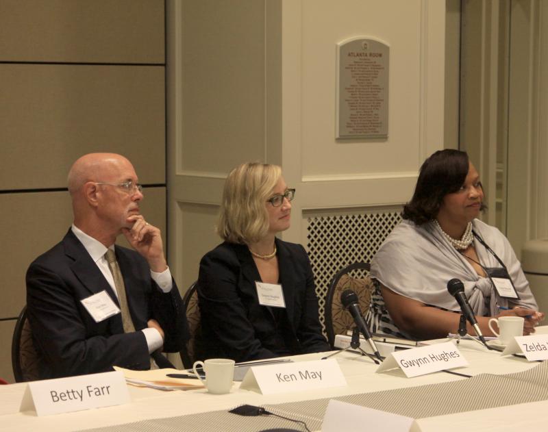 Ken May, SC Arts Commission; Mott Foundation Senior Program Officer Gwynn Hughes; and SC Afterschool Alliance Executive Director Zelda Waymer