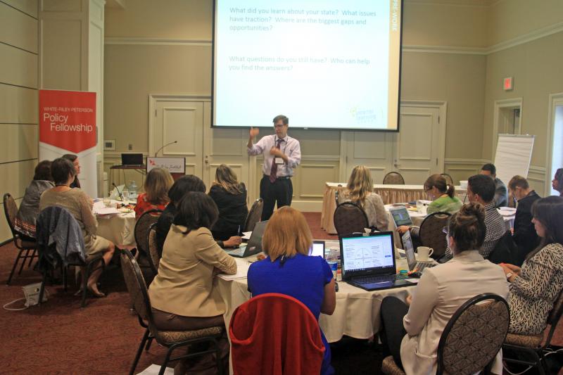 Ron Fairchild speaking to the White-Riley-Peterson Policy Fellows