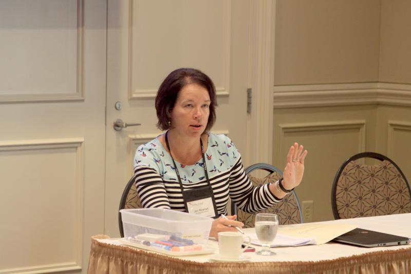 Jen Rinehart of the Afterschool Alliance speaking to the Fellows