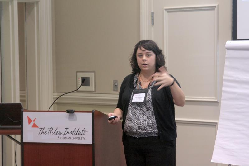 Kari Denissen Cunnien, Executive Director of Ignite Afterschool, speaking to Fellows