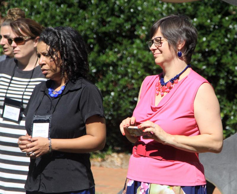 Fellows Leslie Garvin & Lisa Thompson-Caruthers observing the summer learning loss exercise