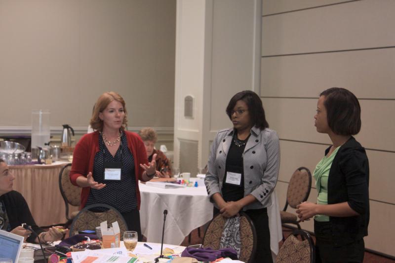 Group collaboration between Fellows Nichelle Harris, Amber May, and Shallie Pitman
