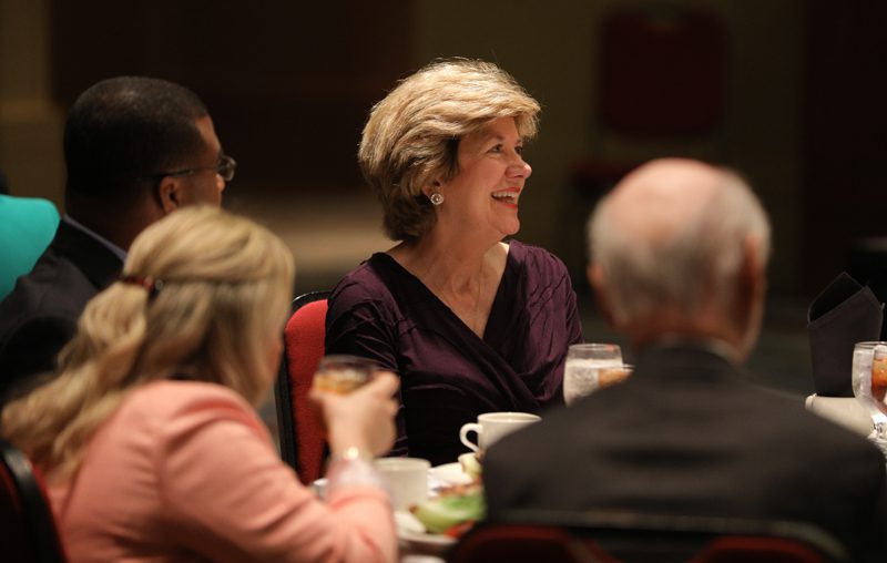 Linda O’Bryon, President and CEO, South Carolina ETV, being recognized by the audience