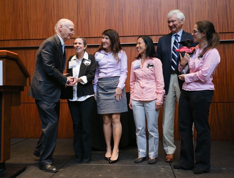 Secretary Riley congratulating Healing Species program for winning the 2016 Dick and Tunky Riley WhatWorksSC Award for Excellence