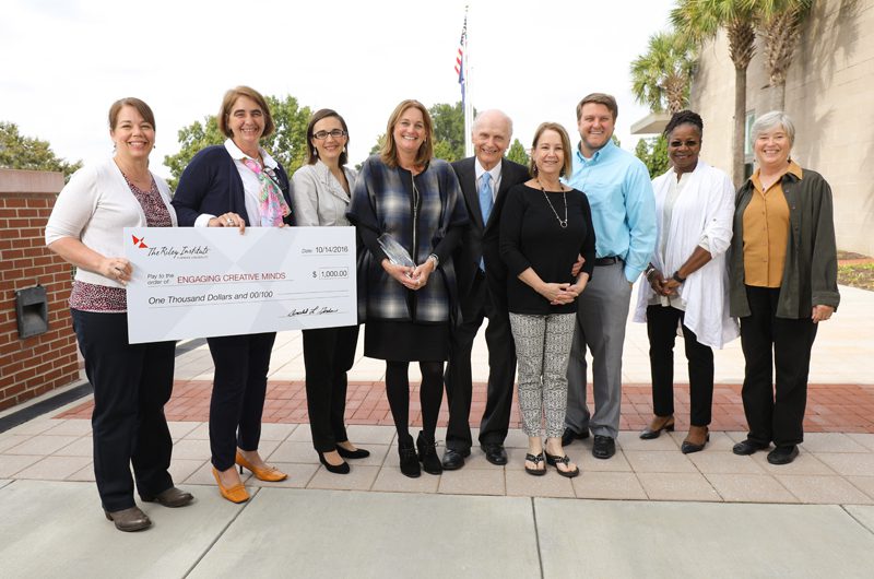 Engaging Creative Minds (l-r): Kari Maastricht, Kathy Molony, Susan Antonelli, Robin Berlinsky, Secretary Riley, Cheryl Savage, Josh Wagner, Blondelle Tolliver, and Ann Birdseye
