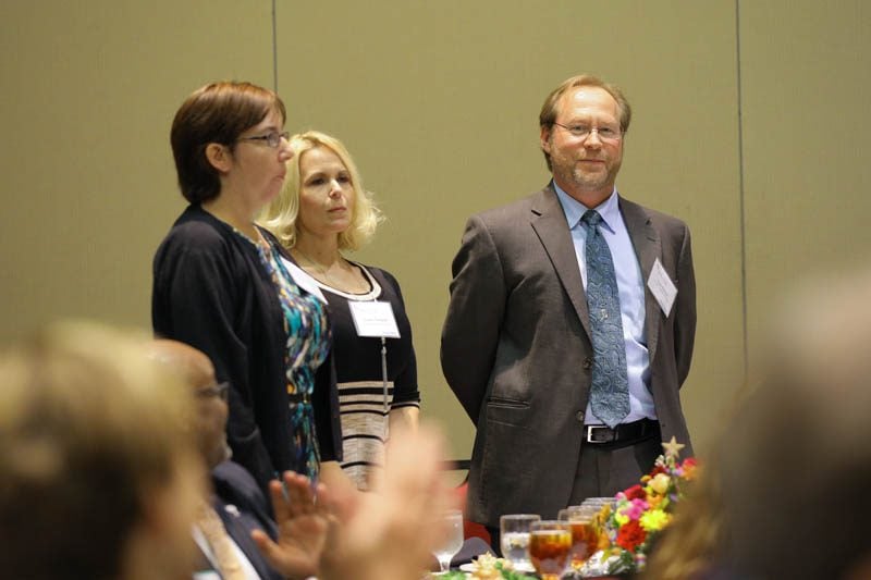 Susie Teague (c) and Tom Peters (r), 2017 WWSC Semi-Finalist, SCCMS