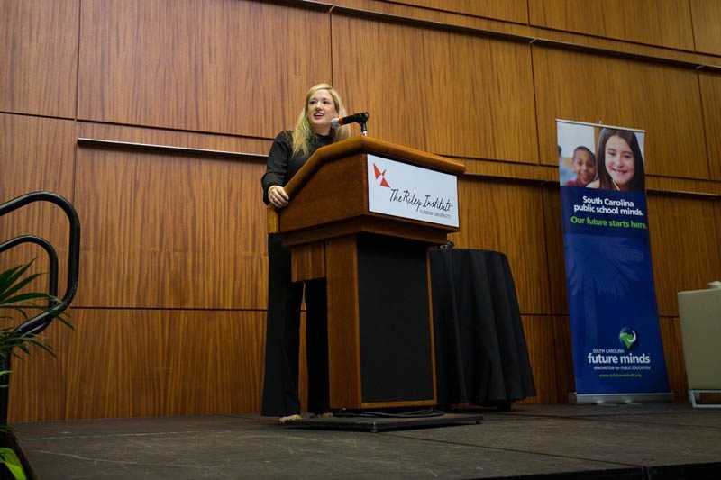 Caroline Mauldin, Executive Director, South Carolina Future Minds, taking 